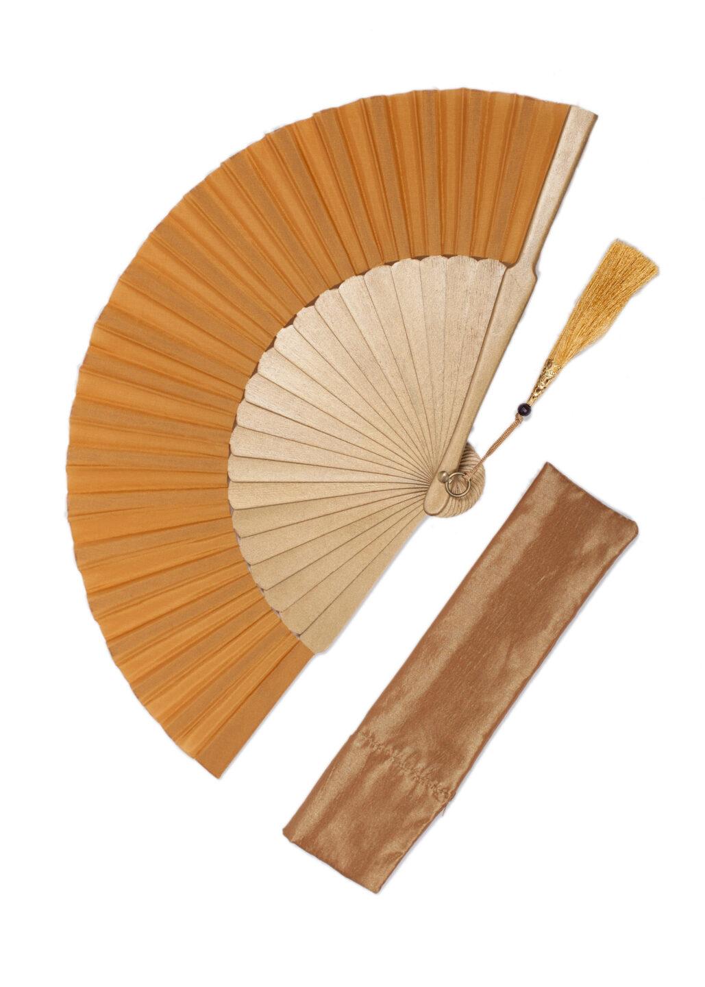 Silk Hand Fan Gold – clothing and accessories by likemary