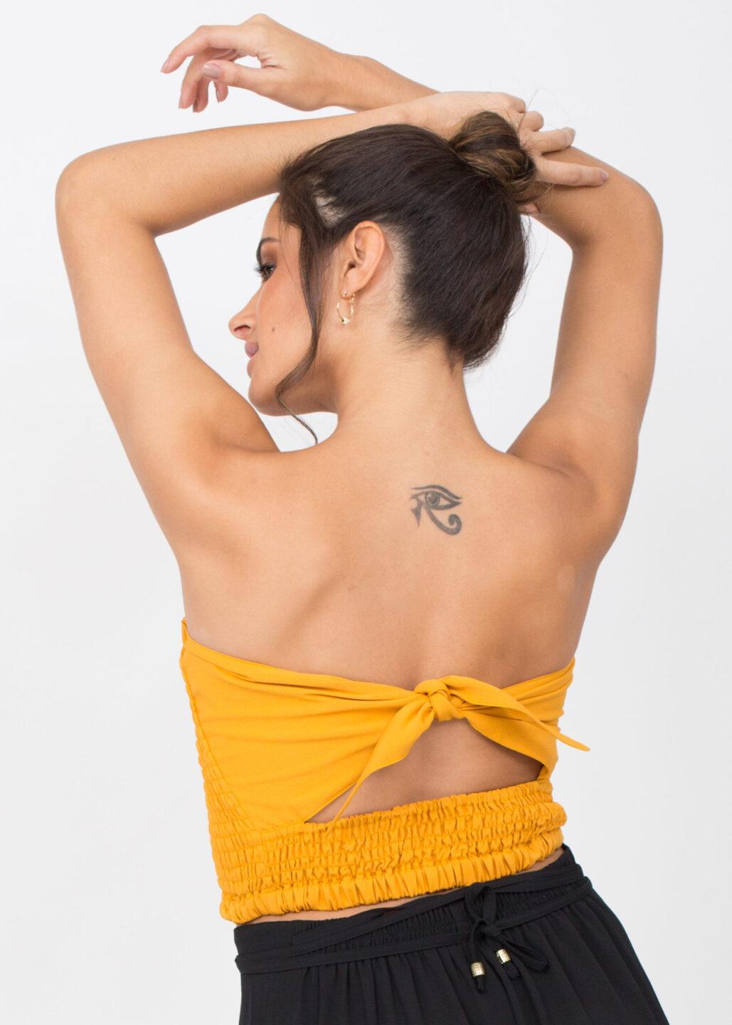 Bandeau Boob Tube Top Sunflower Yellow - likemary
