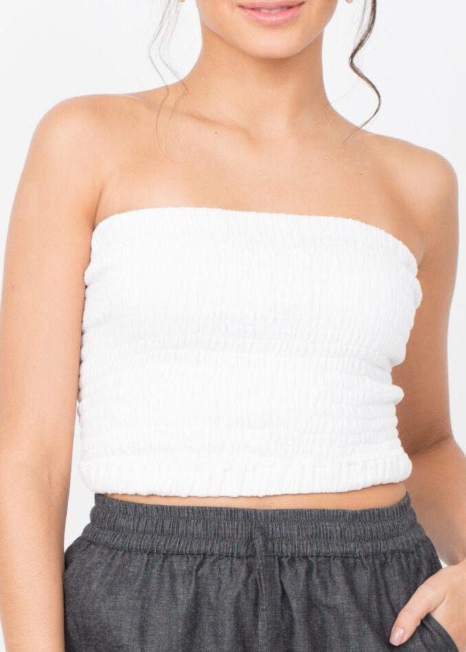 Bandeau Boob Tube Top White - likemary
