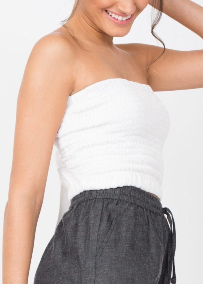 Bandeau Boob Tube Top White - likemary