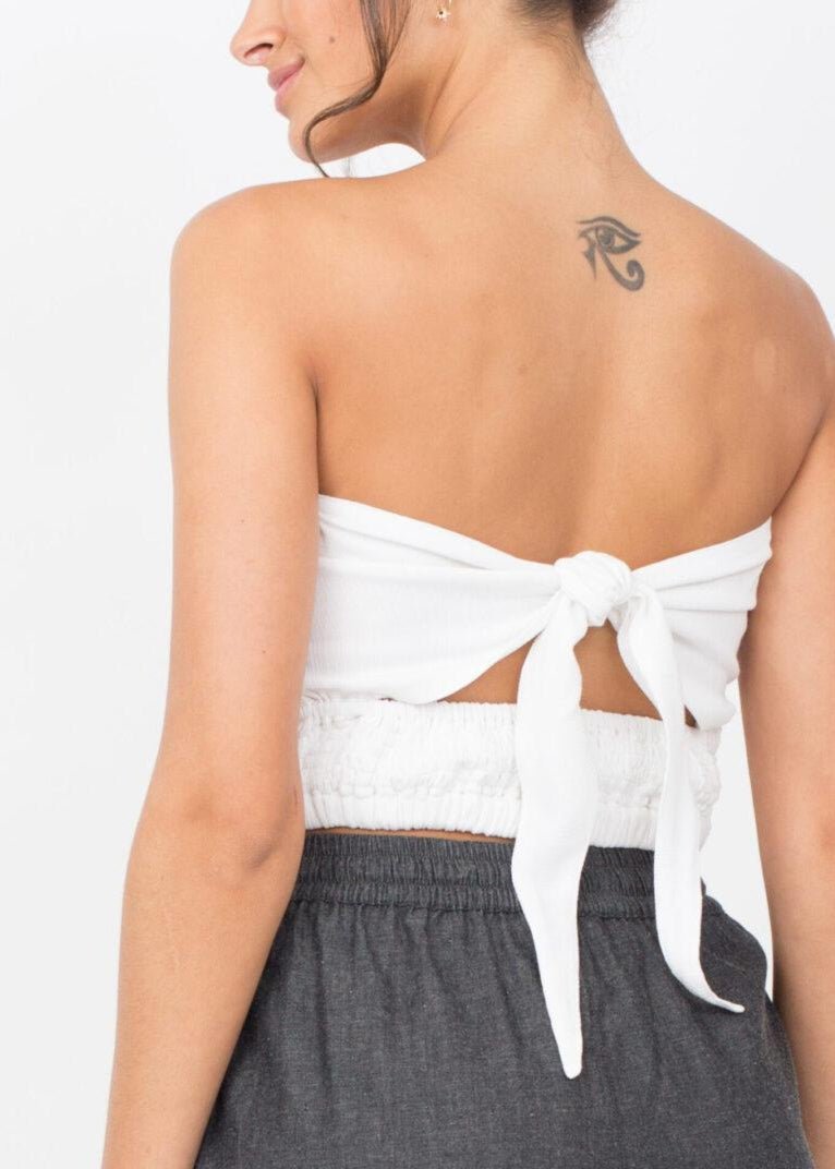 Bandeau Boob Tube Top White - likemary
