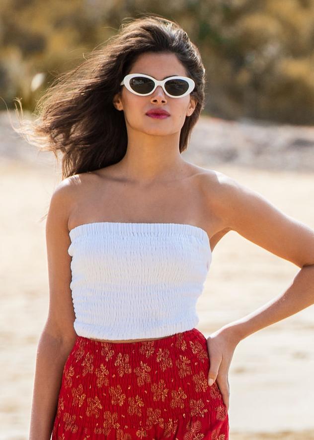 Bandeau Boob Tube Top White - likemary