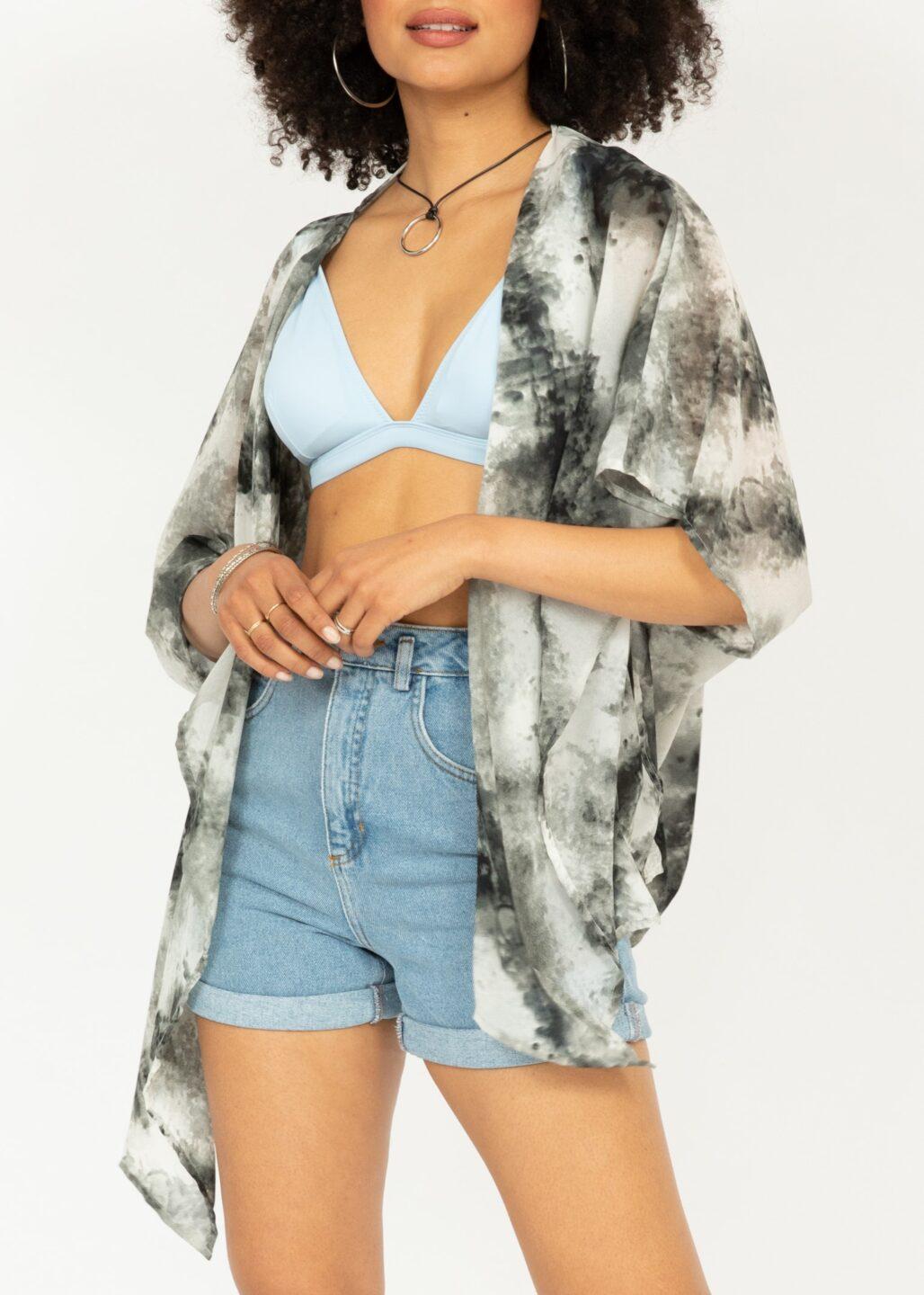 Burn Out Print Kimono Kaftan - likemary