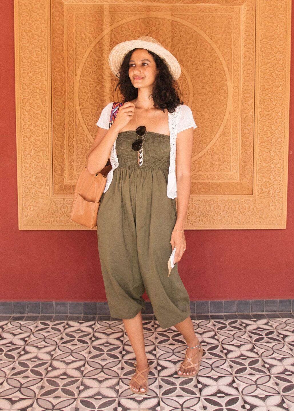 Convertible Cotton 2 - in - 1 Jumpsuit & Harem Pants – Capri Length Khaki Green - likemary