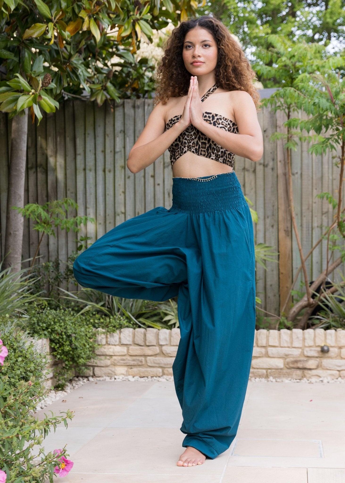 Convertible Cotton 2 - in - 1 Jumpsuit & Harem Pants in Teal - likemary