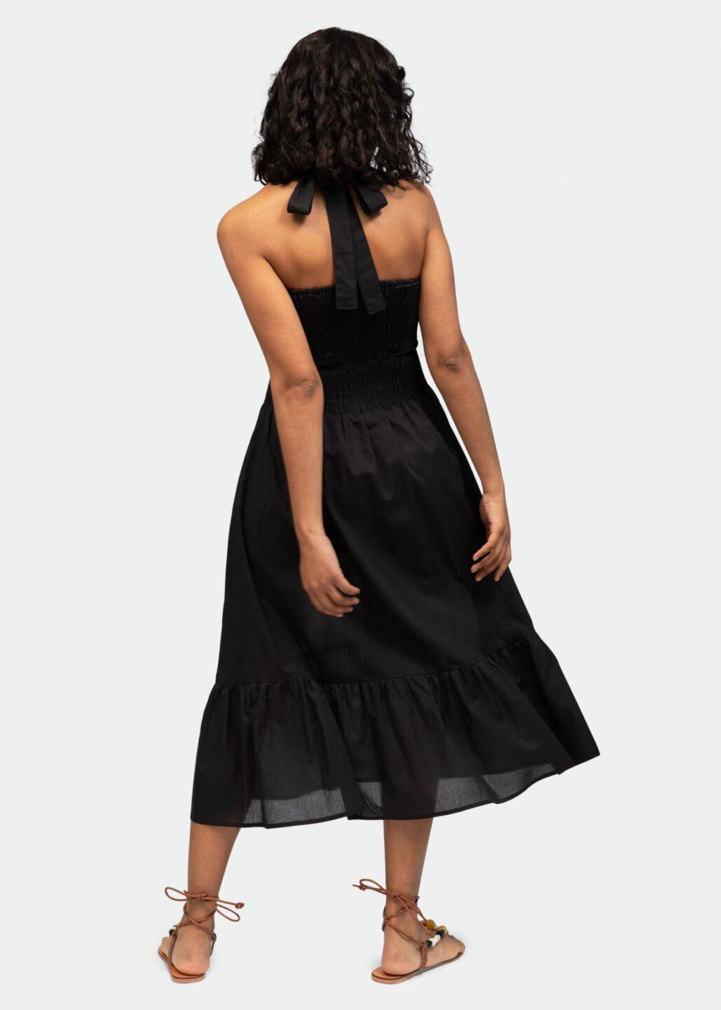 Convertible Midi Dress & Maxi Skirt 2 in 1 Outfit in Black - likemary