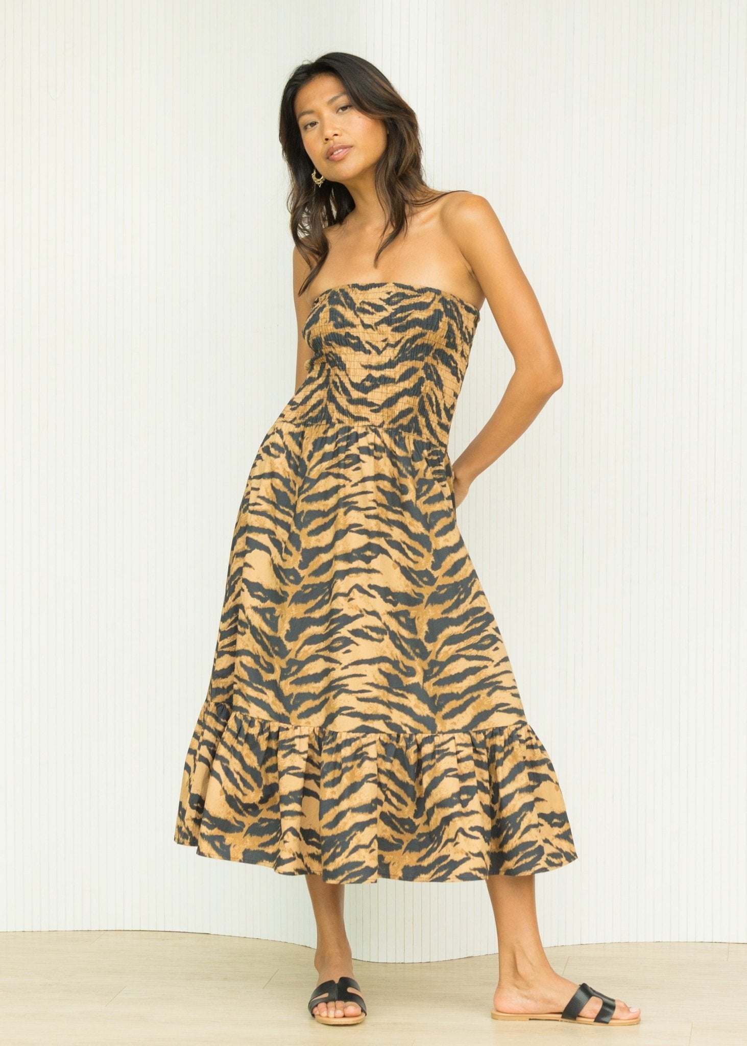 Cotton Convertible Skirt & Top Set Tiger Print - likemary