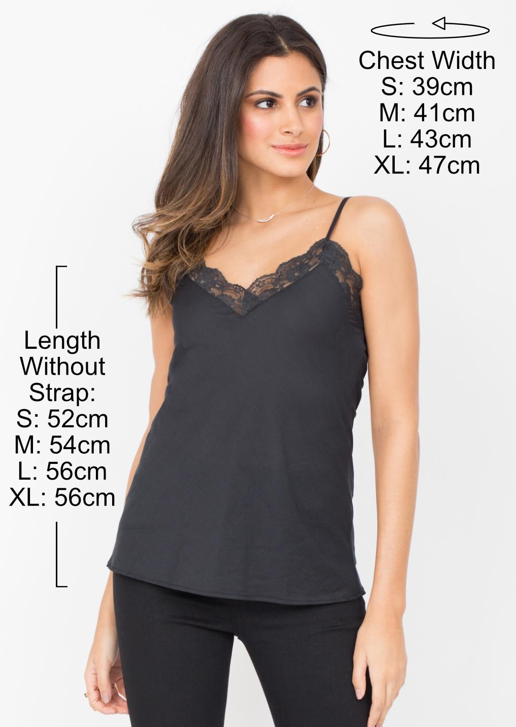 Cotton Silk Lace Camisole Cami Black - likemary