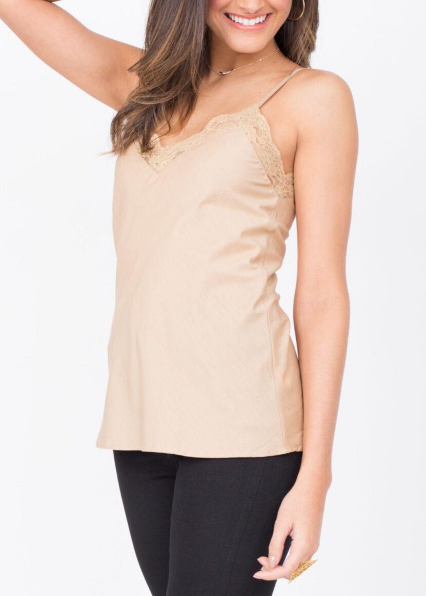 Cotton Silk Lace Camisole Cami Nude - likemary