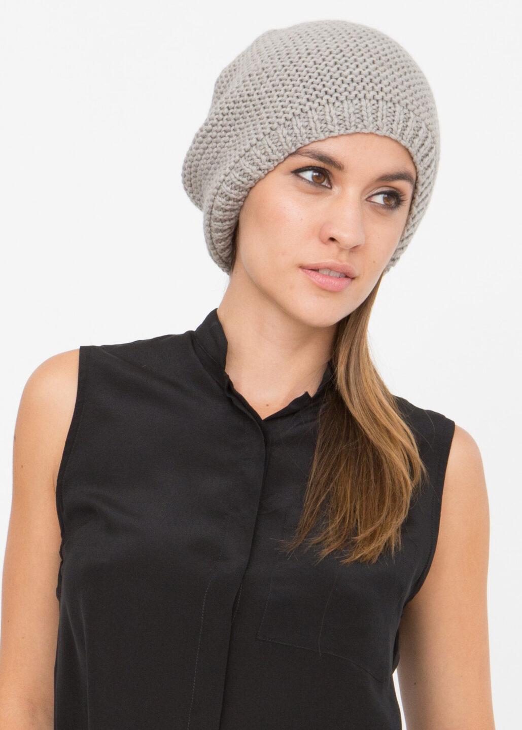 Ethically Handmade Merino Wool Slouch Beret in Grey - likemary