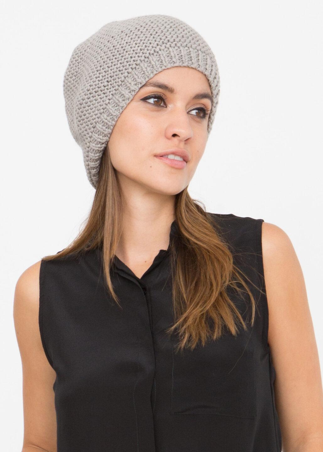 Ethically Handmade Merino Wool Slouch Beret in Grey - likemary
