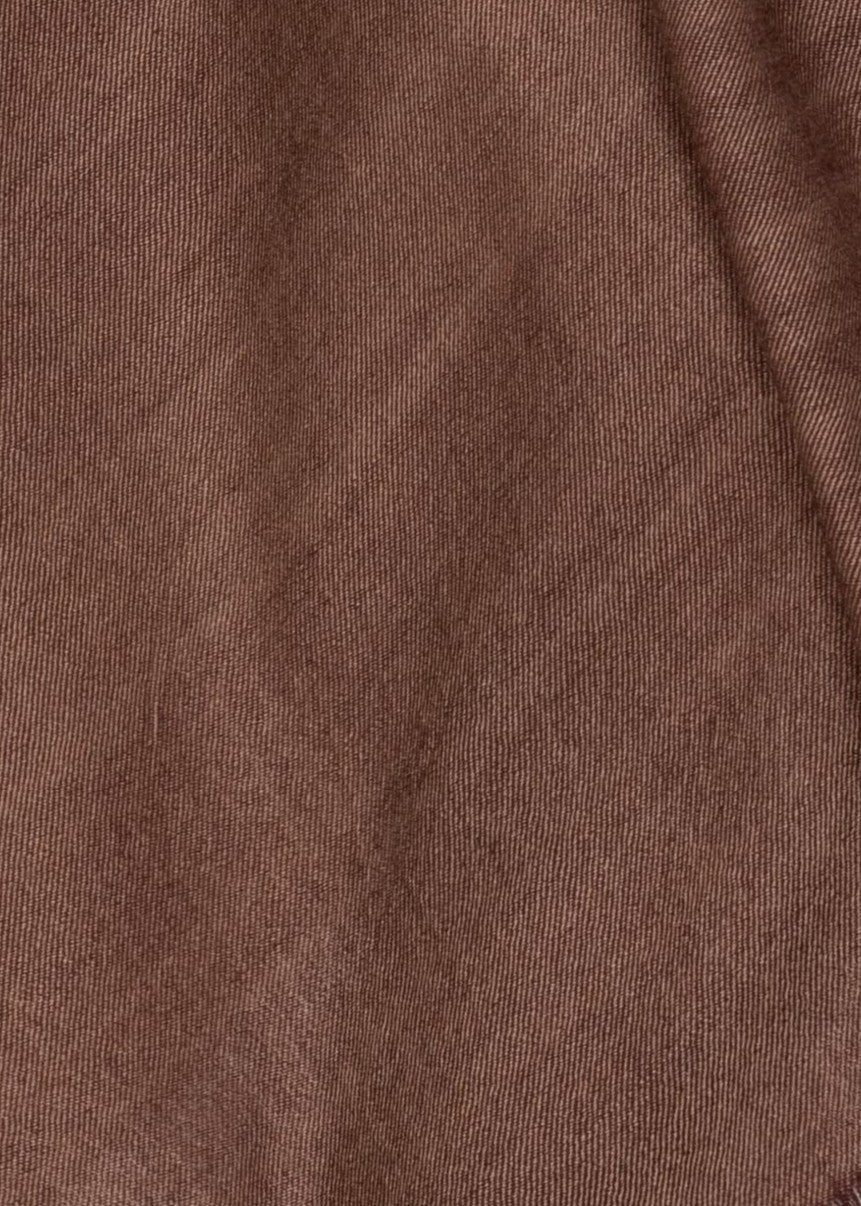 Ethically Handwoven Merino Wool Blanket Scarf in Brown Twill Mix - likemary