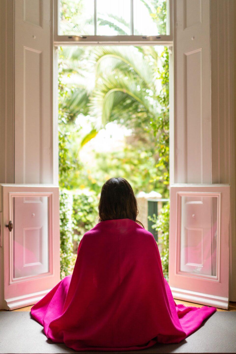 Ethically Handwoven Multi - Use Blanket Scarf Fuchsia Pink - likemary