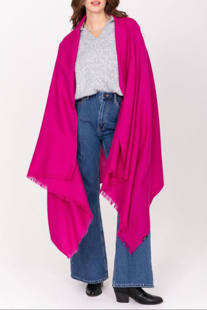 Ethically Handwoven Multi - Use Blanket Scarf Fuchsia Pink - likemary