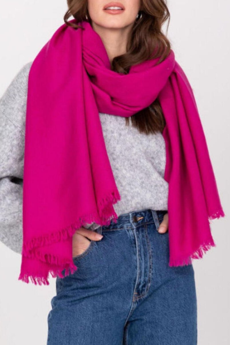 Ethically Handwoven Multi - Use Blanket Scarf Fuchsia Pink - likemary