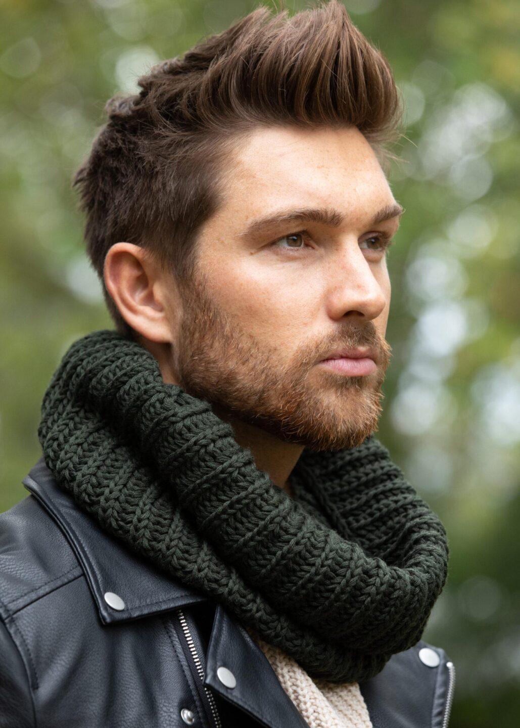Infinity Snood Scarf Merino Wool Camo Green - likemary