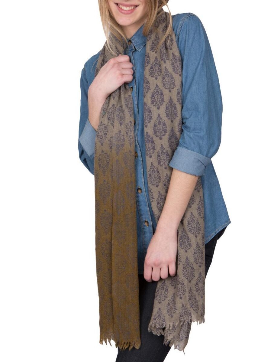 Limited Edition Handwoven Wool Scarf in Ombre Florals - likemary