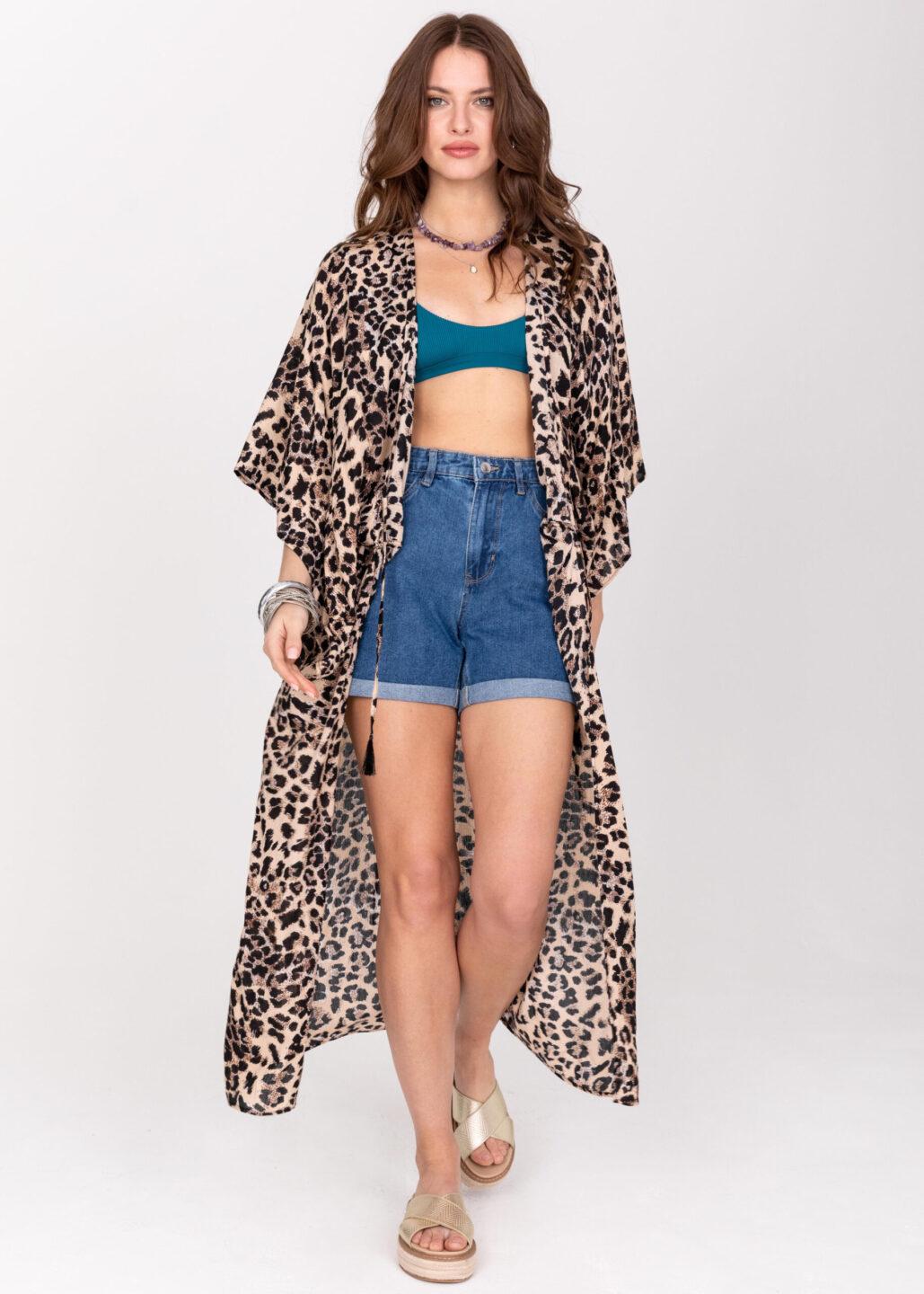 Maxi Leopard Print Kimono - likemary