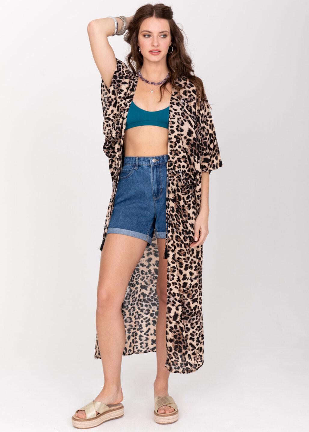 Maxi Leopard Print Kimono - likemary