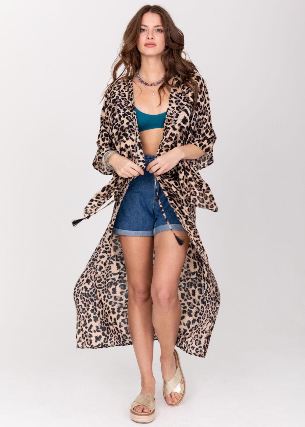 Maxi Leopard Print Kimono - likemary