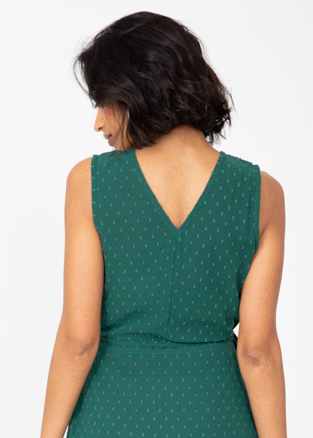 Maxi Wrap Dress With Side Split in Emerald Green - likemary