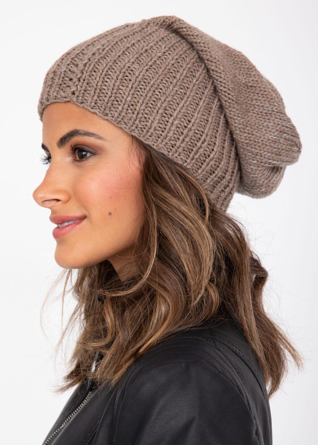 Mocha Brown Merino Slouchy Beanie - Ethically Handmade - likemary