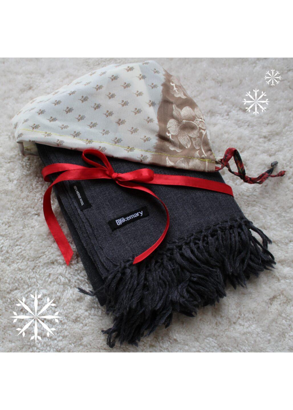 Multi - Use Handmade Blanket Scarf & Travel Wrap in Charcoal Grey - likemary