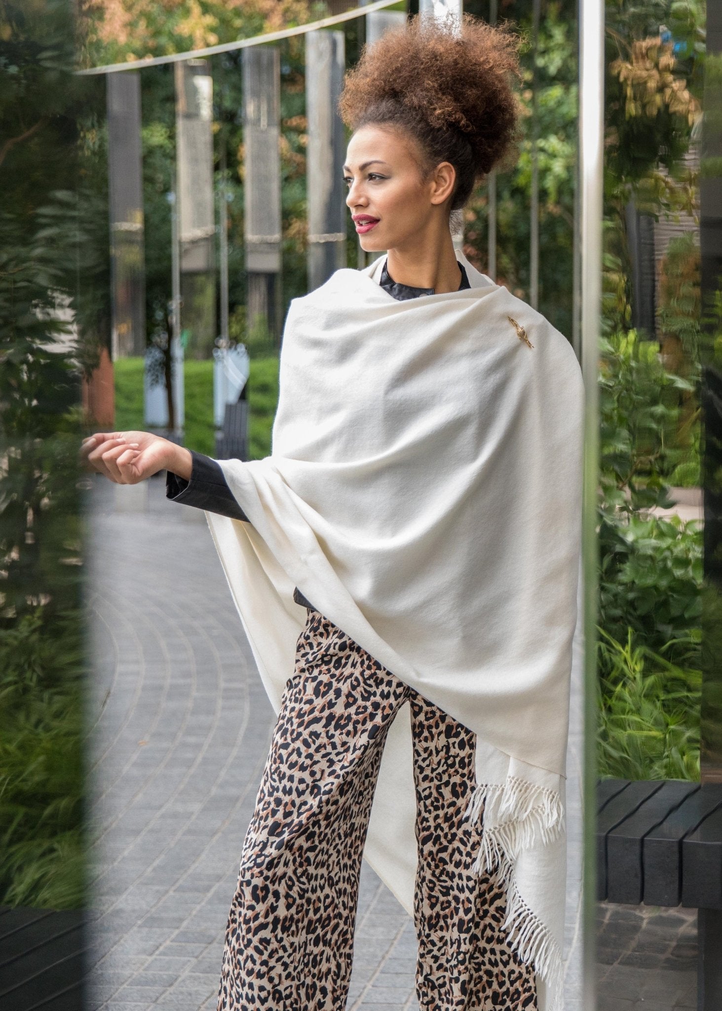 Multi - Use Handmade Blanket Scarf & Travel Wrap in Cream - likemary