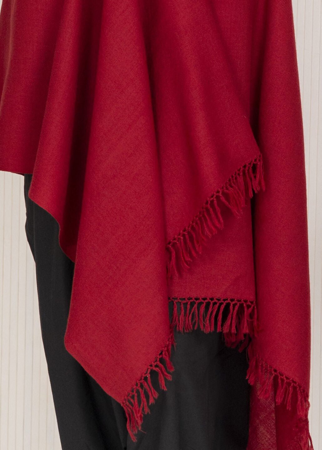 Multi - Use Handmade Blanket Scarf & Travel Wrap in Deep Red - likemary