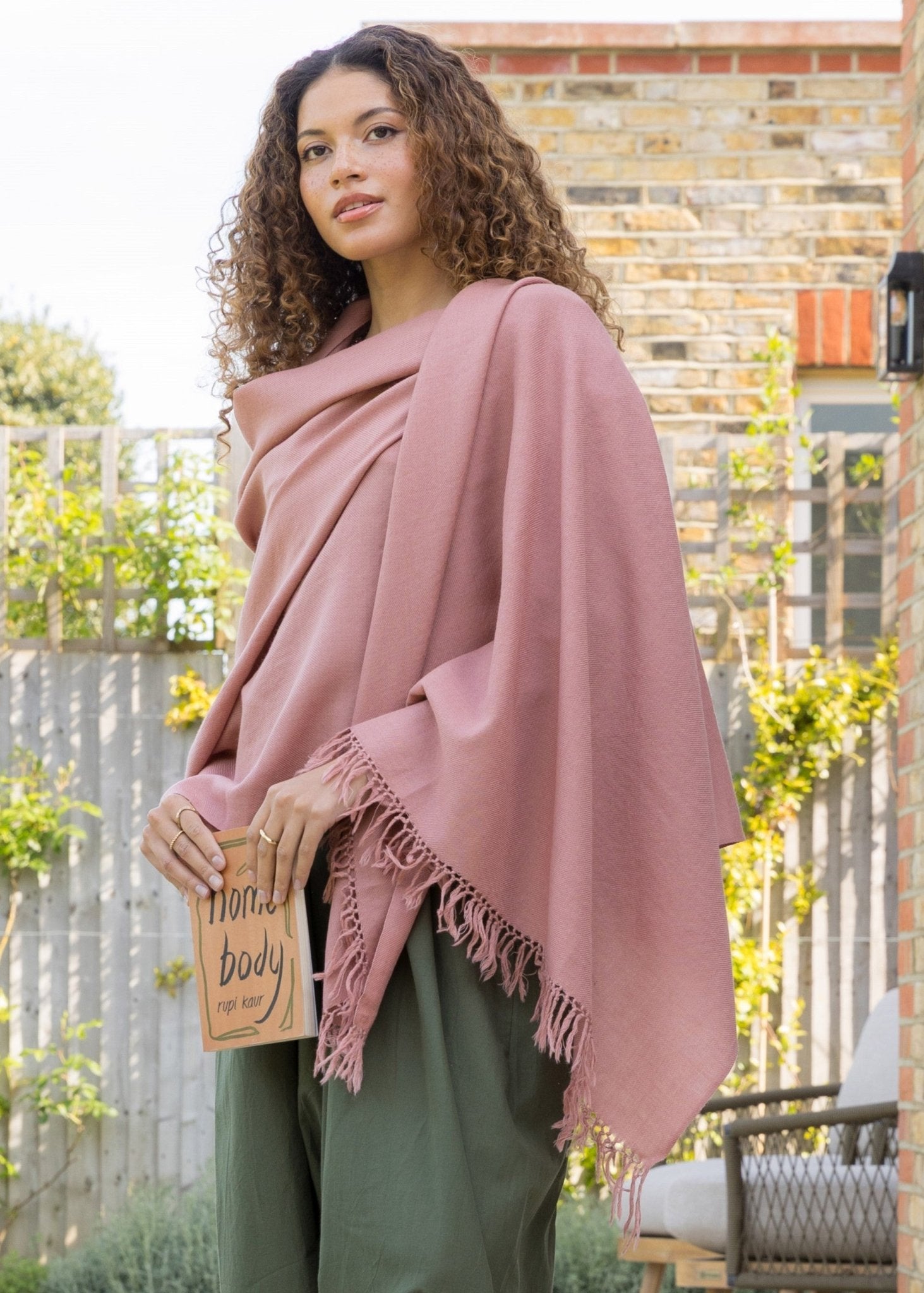 Multi - Use Handmade Shawl Scarf & Travel Wrap in Dusty Pink - likemary