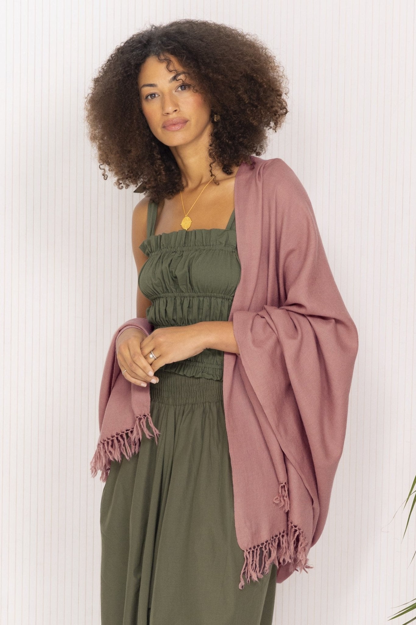 Multi - Use Handmade Shawl Scarf & Travel Wrap in Dusty Pink - likemary