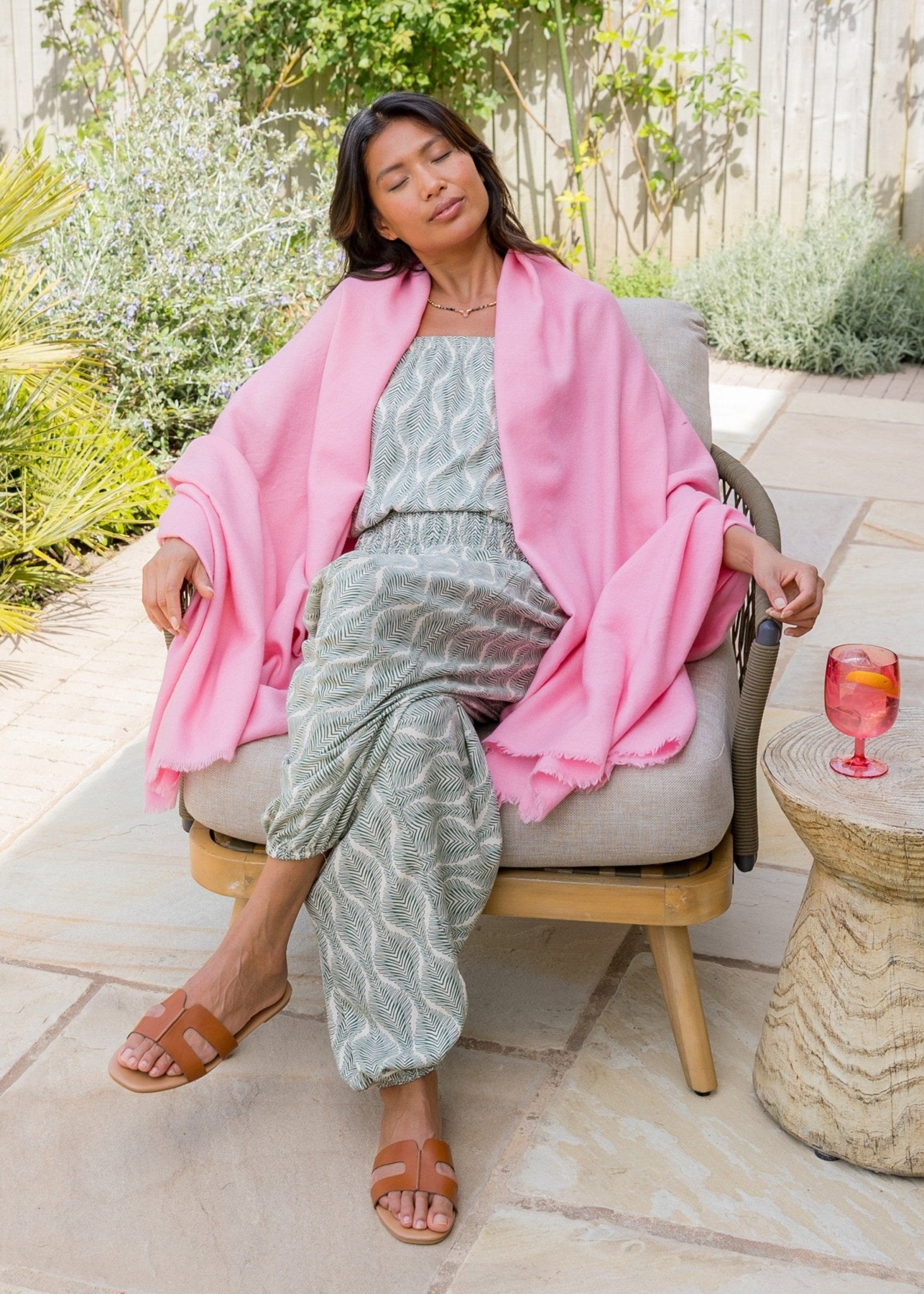 Multi - Use Wool Shawl Scarf Wrap in Rose Pink - Ethically Handwoven - likemary