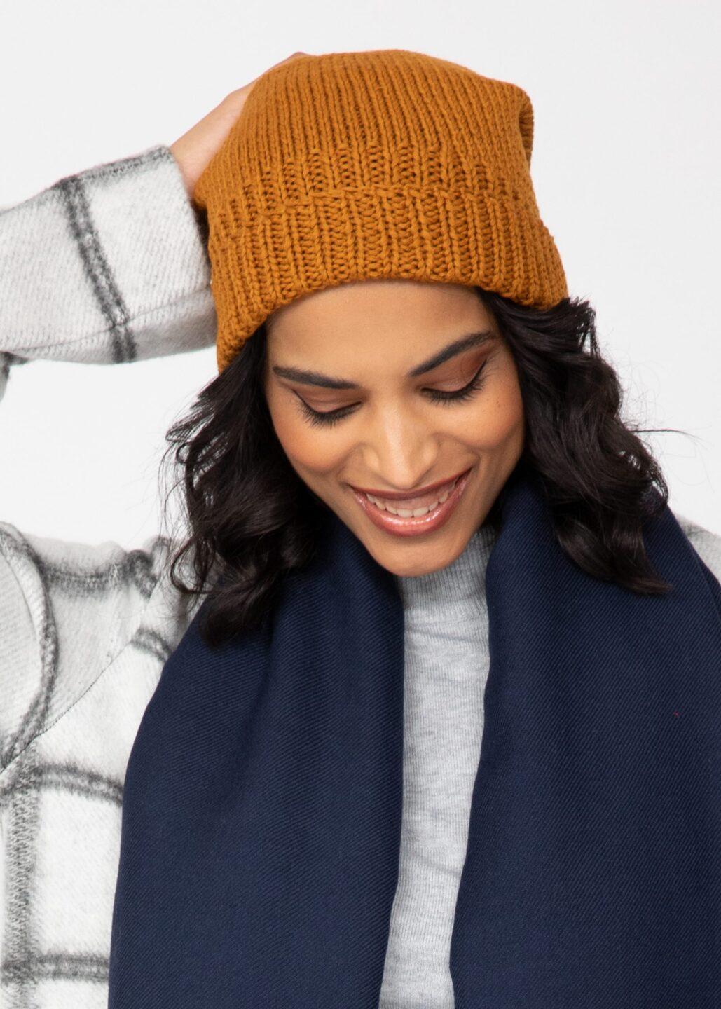 Mustard Yellow Merino Slouchy Beanie - Ethically Handmade - likemary