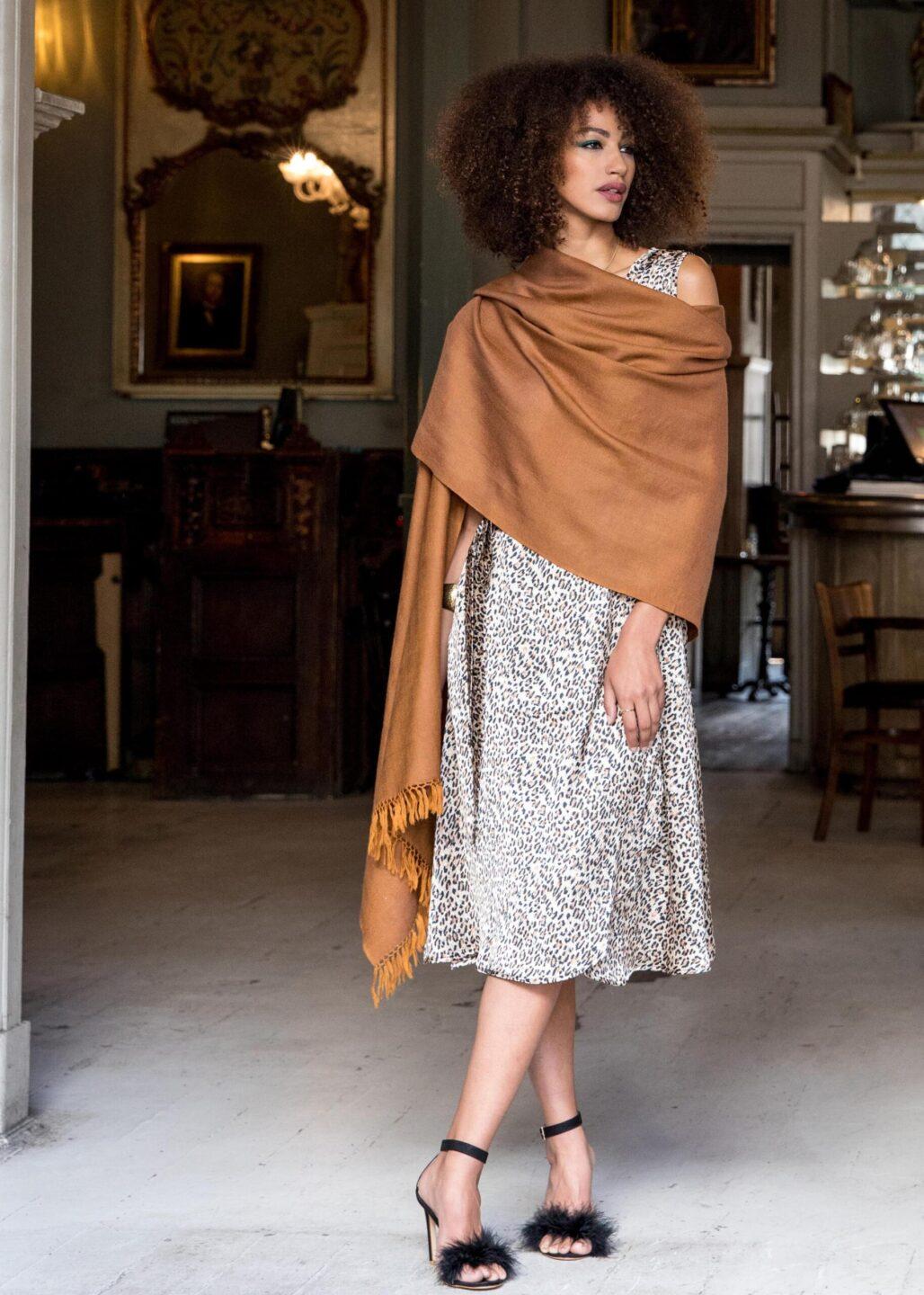 Mustard Yellow Scarf Wrap - Herringbone Pashmina Stole - likemary