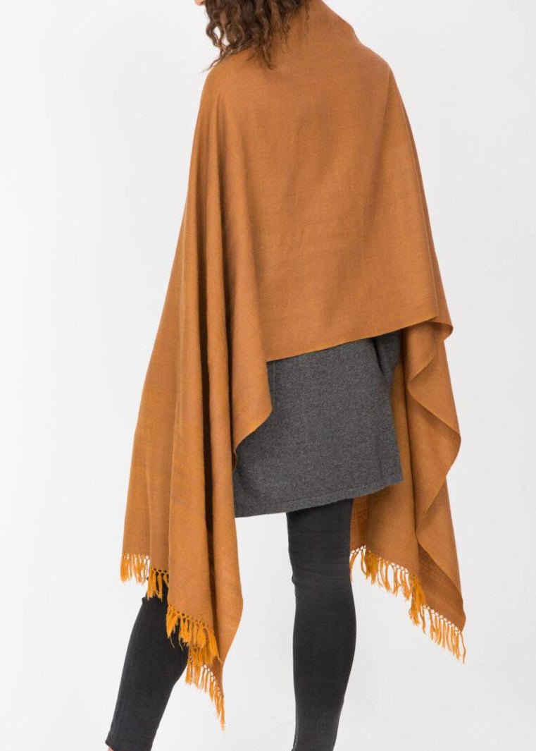 Mustard Yellow Scarf Wrap - Herringbone Pashmina Stole - likemary