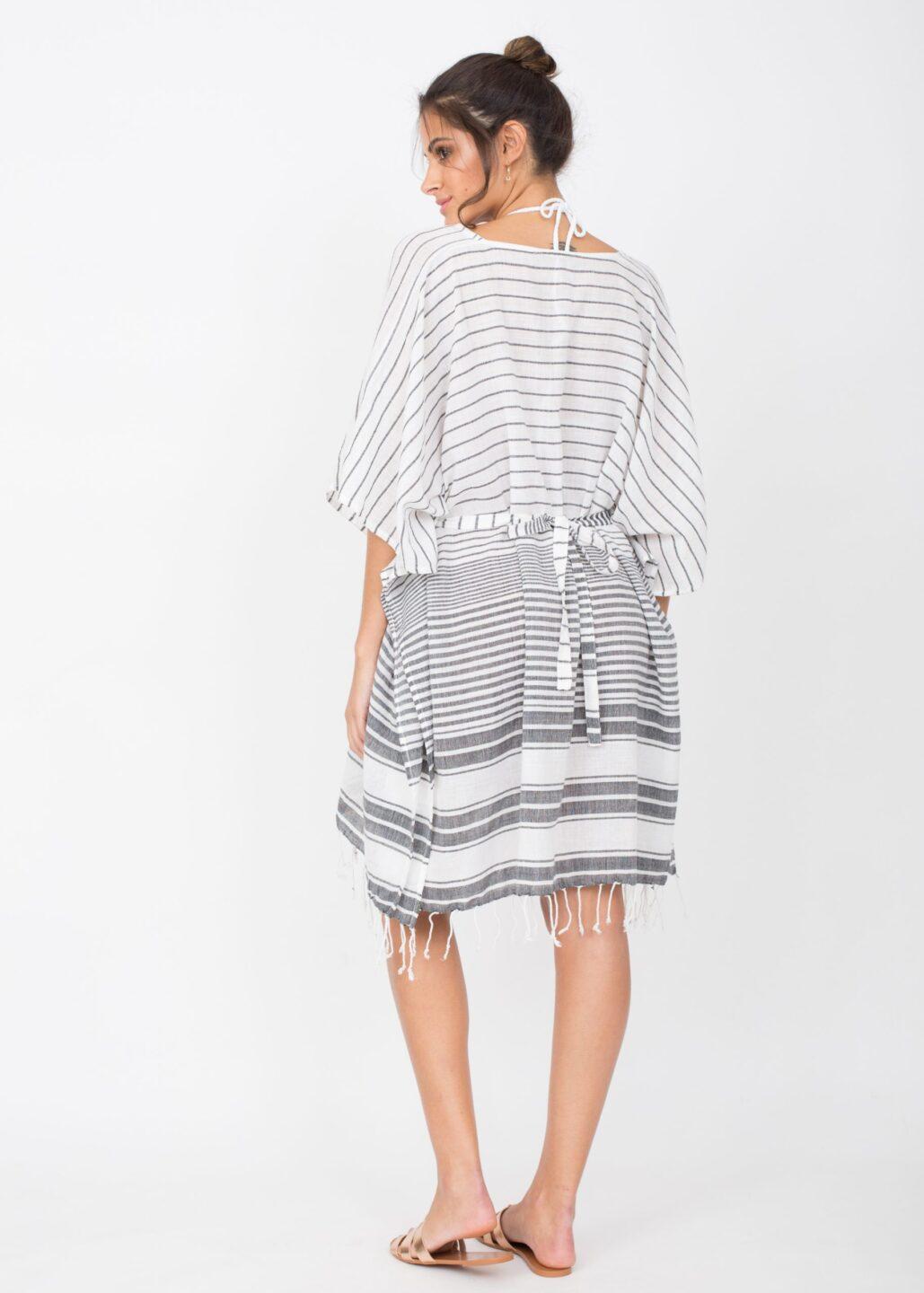 Nautical Stripes Woven Kaftan - likemary