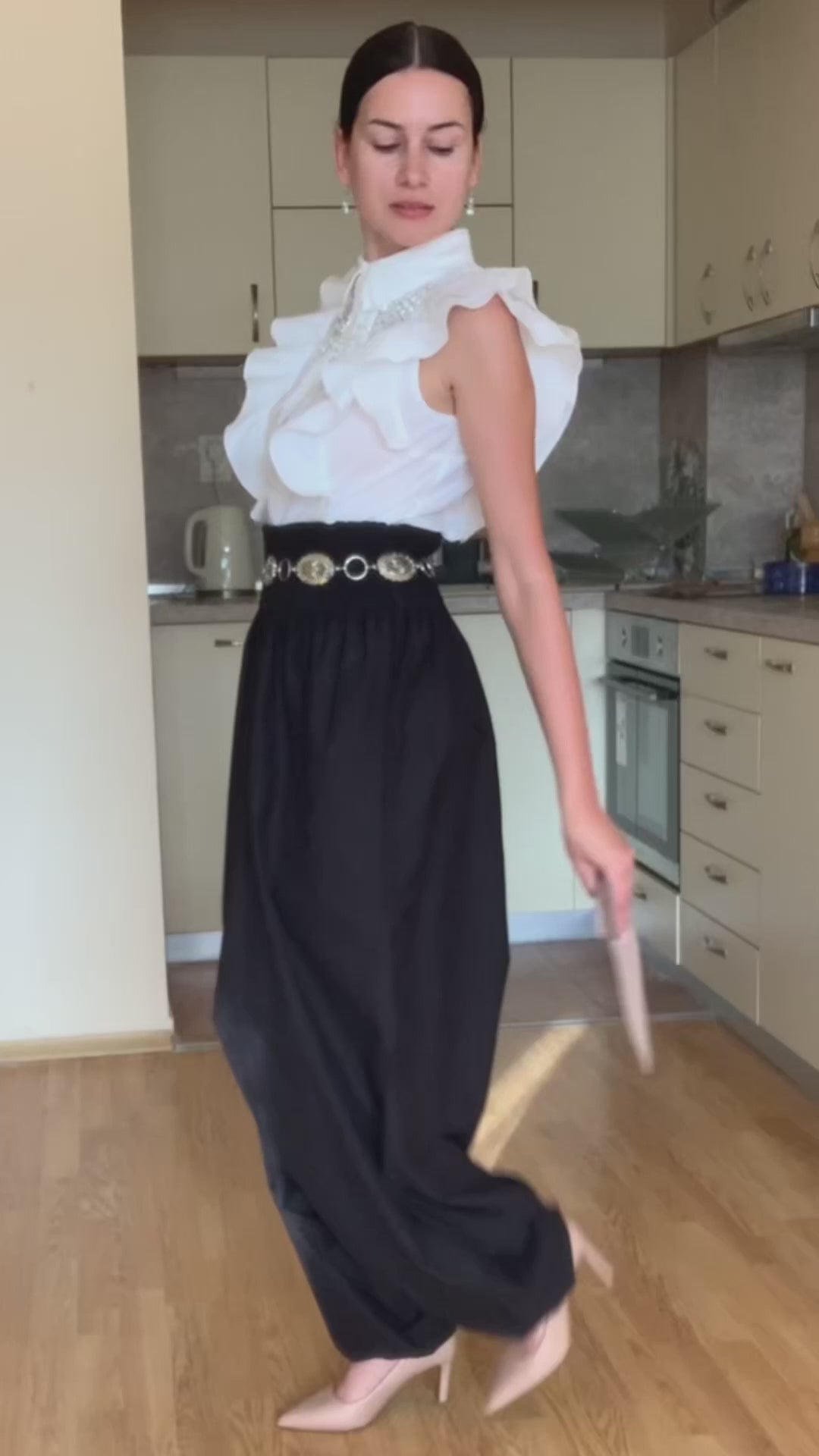 Convertible Cotton 2 - in - 1 Jumpsuit & Harem Pants in Black - likemary - Styled by @glorissima_