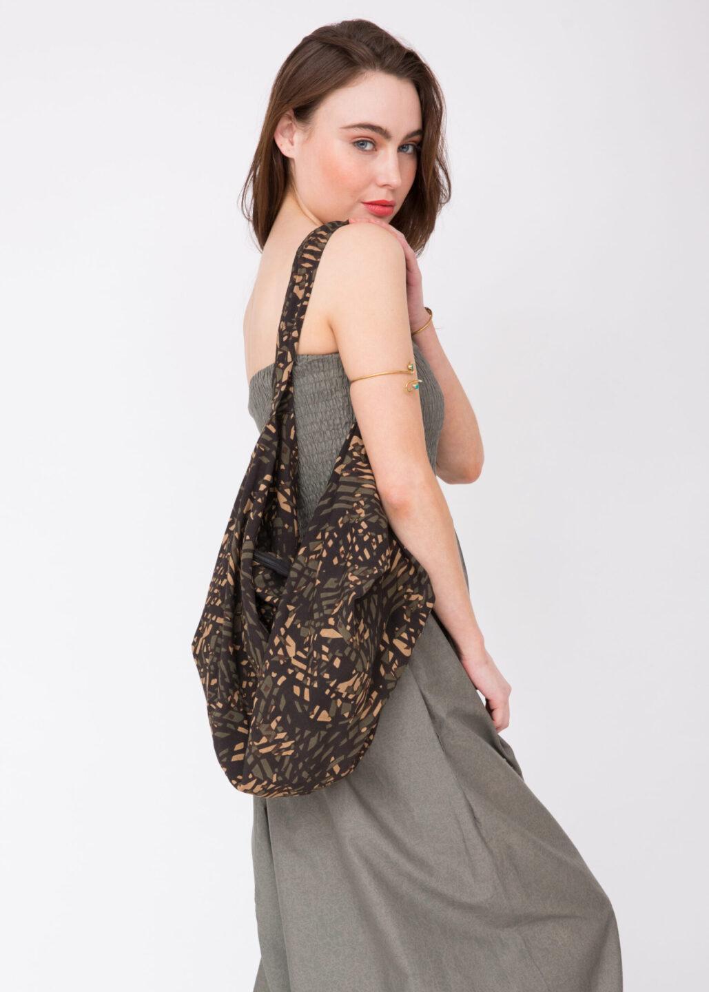 Reclaimed Cotton Multi - Wear Bag in Camo Print - likemary