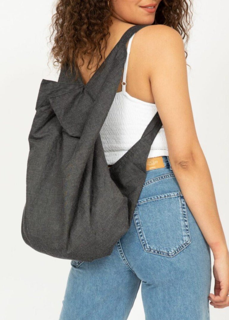 Reclaimed Multi - Wear Bag in Grey Denim - likemary