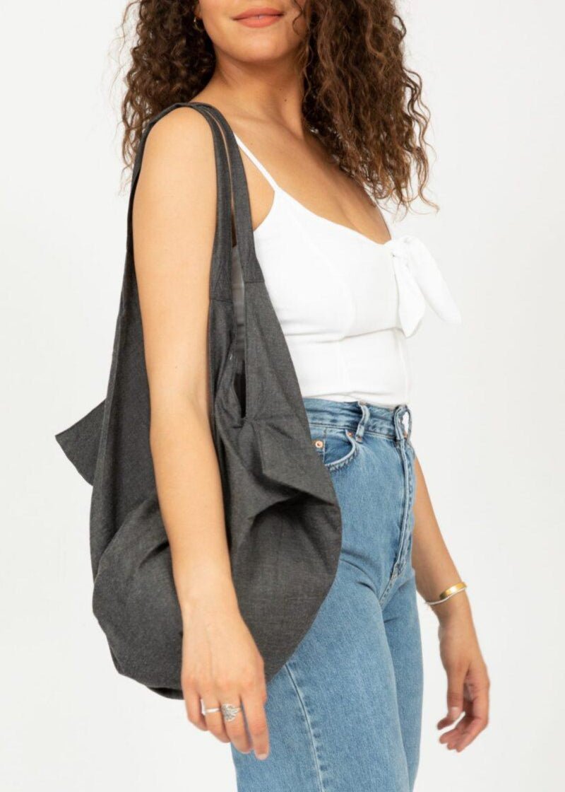 Reclaimed Multi - Wear Bag in Grey Denim - likemary