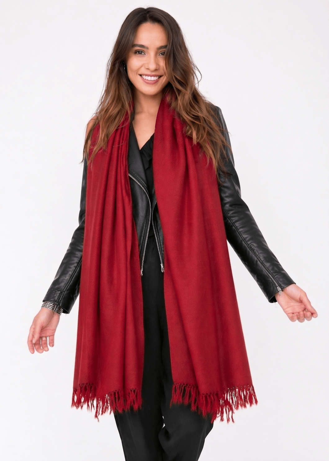 Red Merino Wool Shawl Scarf – clothing and accessories by likemary