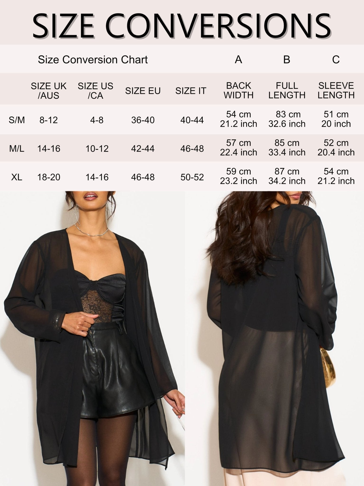Elegant Sheer Longline Cardigan Black – clothing and accessories by likemary