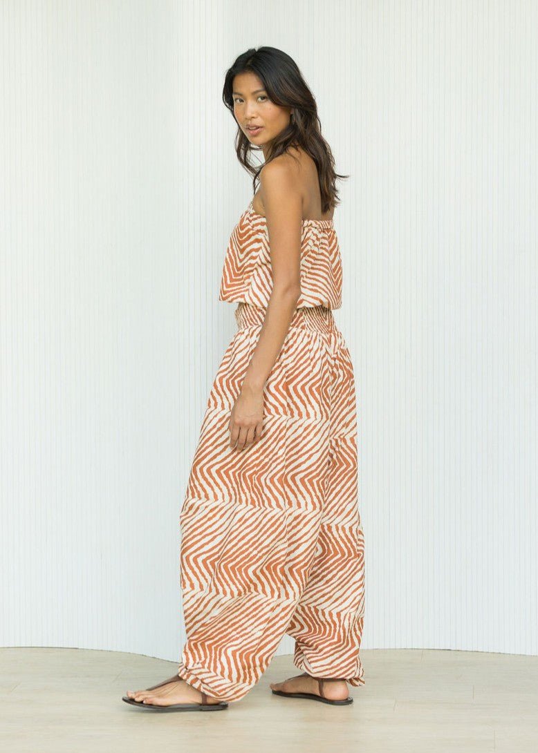 Strapless Jumpsuit & Cotton Harem Pants in Zebra Stripe – Convertible 2 - in - 1 - likemary