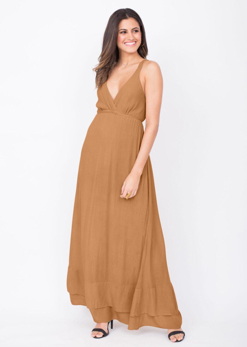 Summer Maxi Dress Caramel - likemary