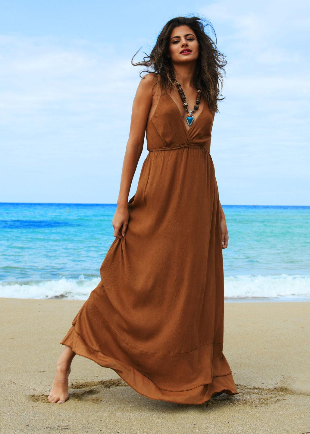 Summer Maxi Dress Caramel - likemary