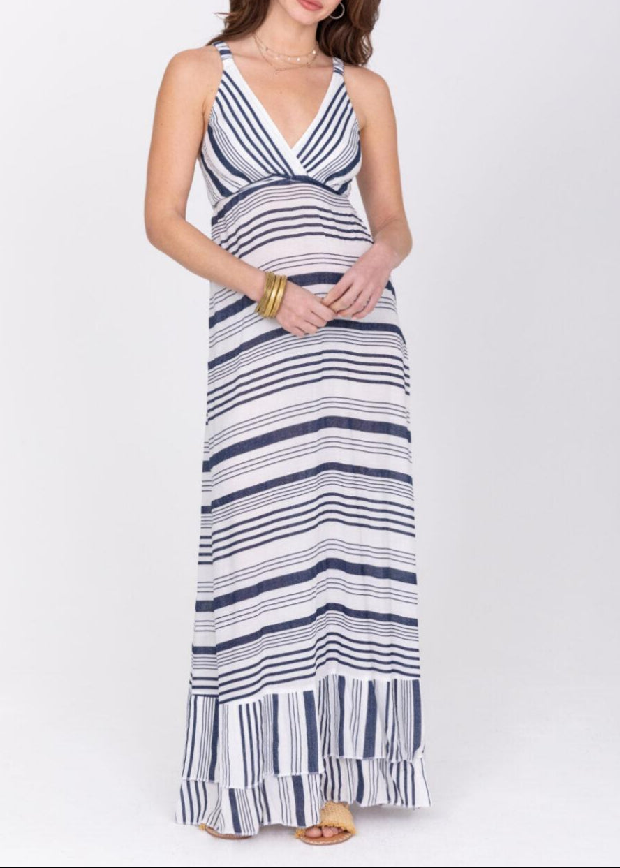 Summer Maxi Dress Riviera Stripes - likemary