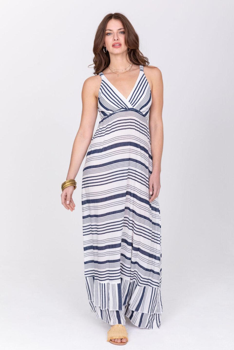 Summer Maxi Dress Riviera Stripes - likemary
