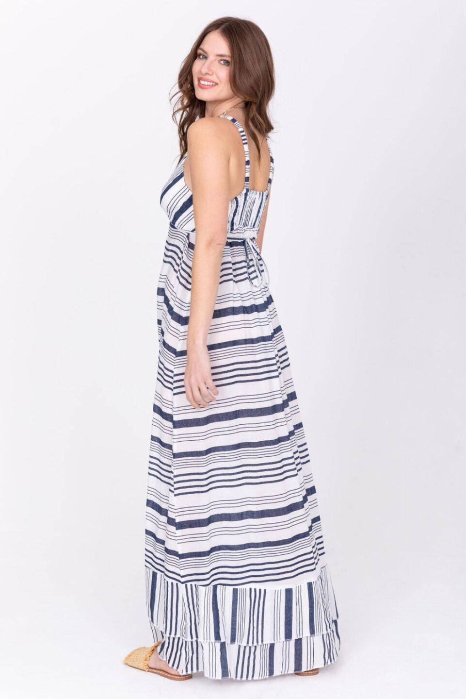 Summer Maxi Dress Riviera Stripes - likemary