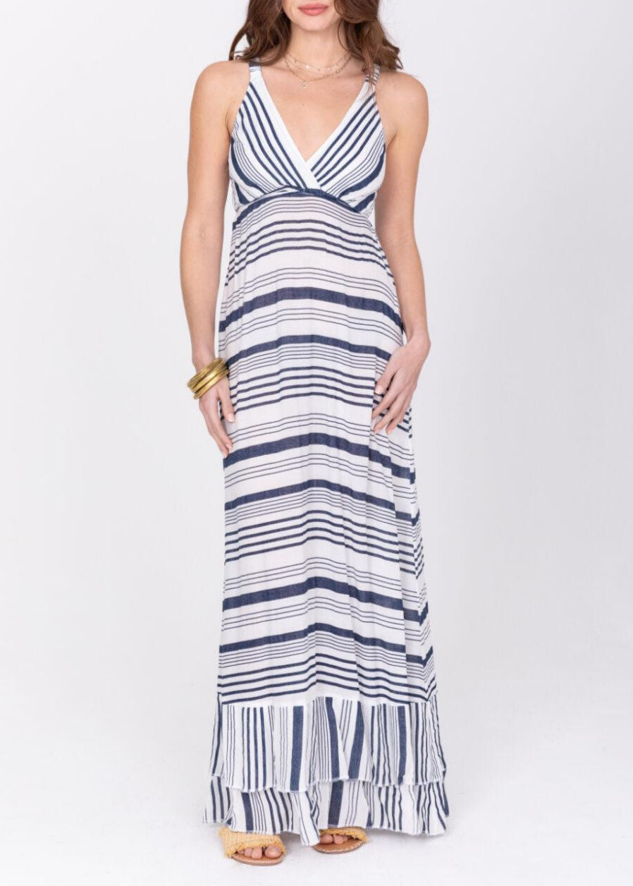 Summer Maxi Dress Riviera Stripes - likemary