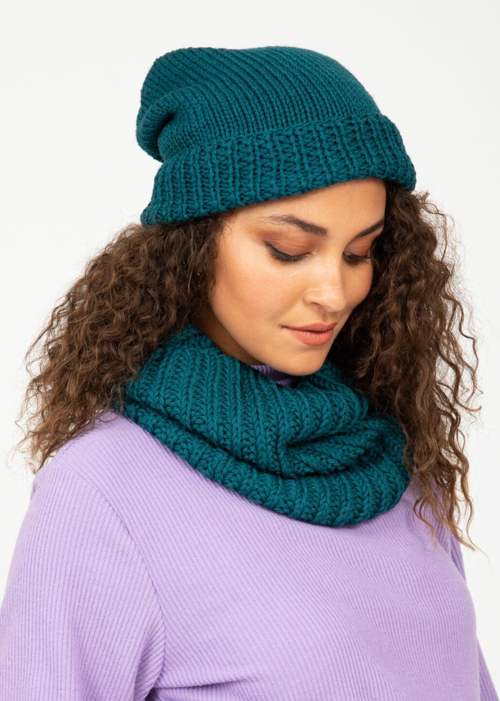 Teal Blue Merino Slouchy Beanie - Ethically Handmade - likemary